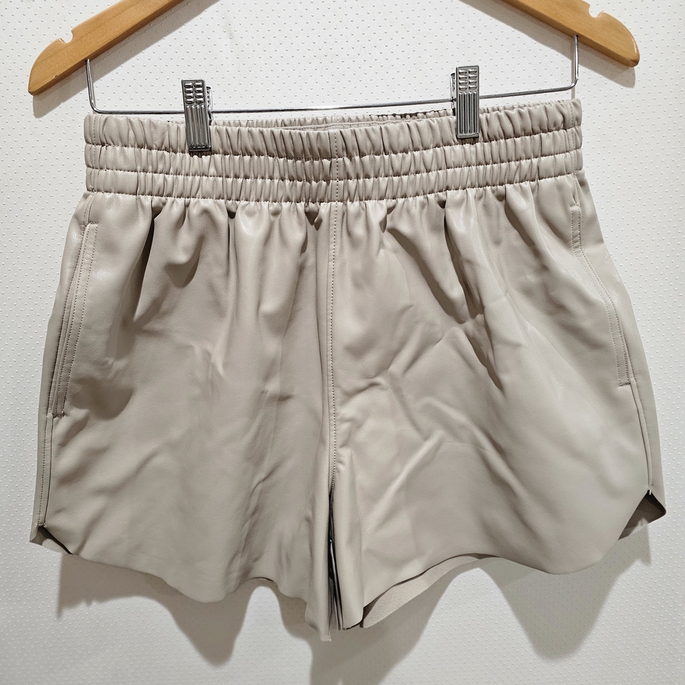 Abercrombie & Fitch High Waist Taupe Vegan Leather Shorts